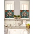 thumbnail image 5 of William Morris Plant Floral 2 Panel Kitchen Curtains for Small Windows, Retro Lotus Flower Leaves Bathroom Tier Curtain, Short Window Treatment for Bedroom/Living Room 55"x36", 5 of 6
