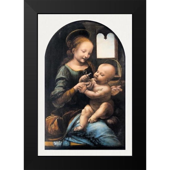 da Vinci, Leonardo 11x14 Black Modern Framed Museum Art Print Titled - Benois Madonna