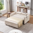 thumbnail image 3 of Convertible Loveseat Sofa with Pull Out Sofa Bed, Atumon Adjustable Futon Sofa Bed with 3 USB Ports, 2 Pillows, and 360° Swivel Phone Holder, Sofa Bed Sleeper for Living Room Bedroom, Beige, 3 of 10