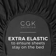 thumbnail image 5 of CGK Linens Hotel Luxury Single Fitted Sheet Only - Twin XL Size Wrinkle-Resistant Bottom Sheet, Fits Mattress Up To 16", Black, 5 of 7