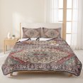 thumbnail image 3 of Full Quilt Set 78''x90'', Vintage Boho Lightweight Bedspread Coverlet Set with 2 Pillow Shams, Modern Geometric Abstract Art Breathable All Season Quilt Bedding for Bedroom/Guest Room, 3 of 9