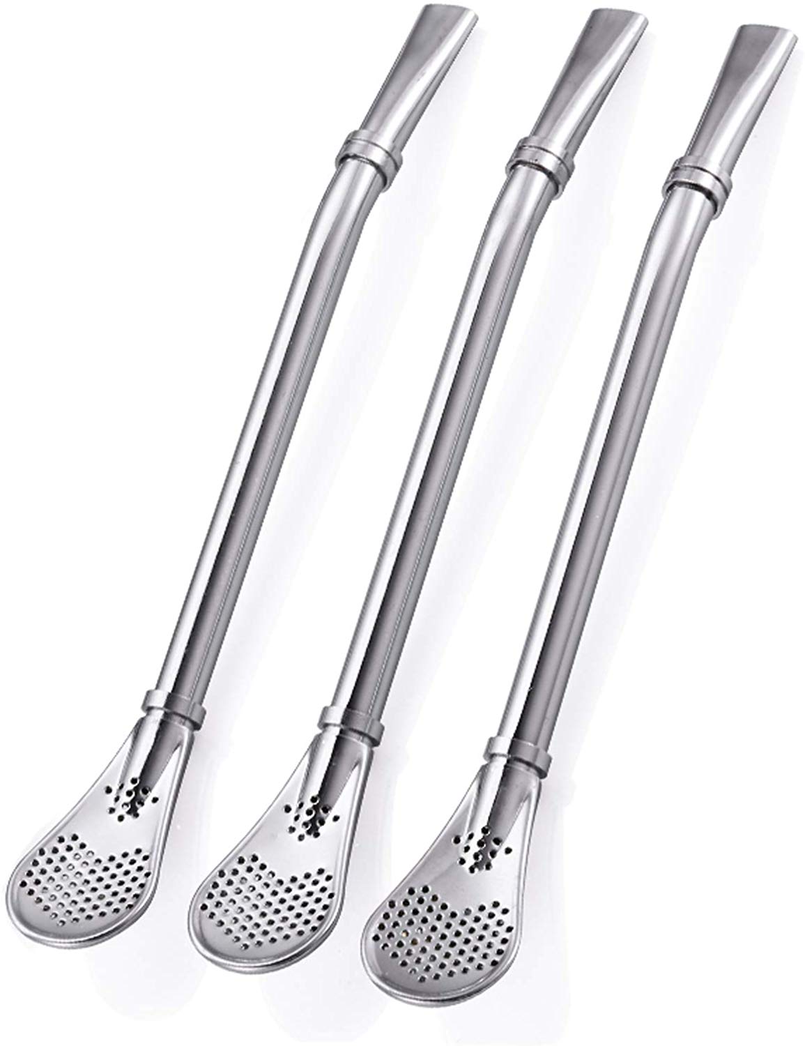 Stainless Steel 304 Drinking Spoon Straws Silver Spoons Bombillas Yerba Mate Straw 6.22