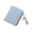 thumbnail image 3 of Solid Color Women Short Wallet Leather Button Love Coin Purse Lady Money Bag, 3 of 4