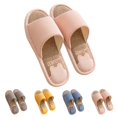 thumbnail image 2 of XIMIN Women Men's Non Slip Linen Cotton Fabric House Slippers Cute Bear Slippers All-Season Indoor Bedroom Slippers Breathable Travel Home Slippers, 2 of 6