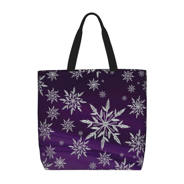 Easygdp Snowflake Gradient Purple Bolsa Tote para Mujer, Bolso de Hombro para Trabajo, Playa, Viajes, Compras y Supermercado