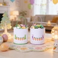 thumbnail image 6 of Easter Basket Floral Pattern Easter Basket with Ruffles, Cloth Storage Tote for Eggs & Decor, Easter Gift & Spring Home Decoration Multicolor, 6 of 6