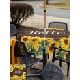 thumbnail image 5 of Outdoor Tablecloths with Umbrella Hole & Zipper, Sunflowers 54x54 Inch Square Tablecloths, Yellow Summer Botanical Elegant Flowers Wooden Waterproof Table Cloth, Patio/Pool/Picnic Table Covers, 5 of 8