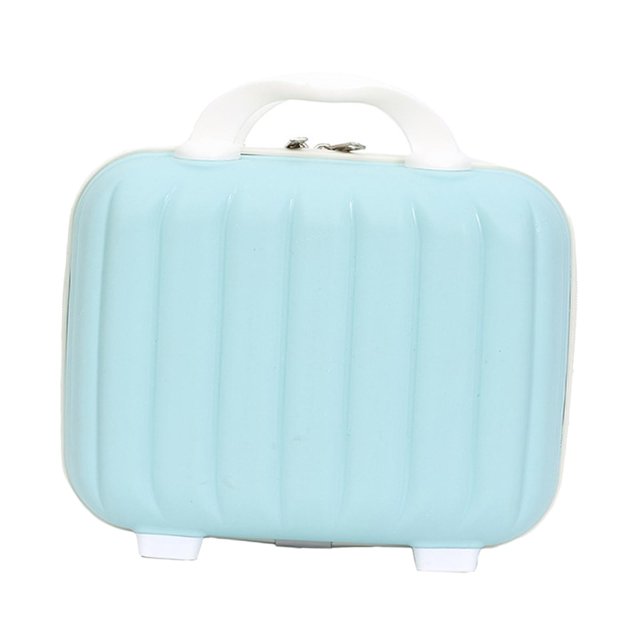 Abbracc Sac à Main de Maquillage Multifonction Portable Grande Capacité Décontracté Multiples Compartiments Bleu Clair