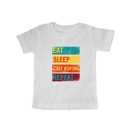 

Inktastic Rodeo Eat Sleep Calf Roping Repeat Gift Baby Boy or Baby Girl T-Shirt