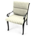 thumbnail image 2 of Jordan Manufacturing Sunbrella 44" x 22" Shore Linen Natural Stripe Rectangular Outdoor Chair Cushion with Ties and Hanger Loop, 2 of 12