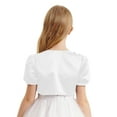 thumbnail image 2 of Alvivi Kids Flower Girl Shrug Bolero Cape Dress Cover Up Short Puff Sleeve Open Front Cardigan Coats White 4, 2 of 7