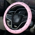 thumbnail image 5 of SPRING Car Pink Red Steering Wheel Cover 37-38Cm Bling Protector With Rhinestone Steering Wheel Case Decoration Interior Accessories, 5 of 9