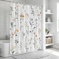 thumbnail image 5 of Watercolor Wildflowers Shower Curtain Set - 48" x 72" Washable Bathtub Curtain with 12 Hooks, Spring Pastoral Botanical Waterproof Fabric Stall Shower Curtains for Bathroom/Bathtub Décor, 5 of 6