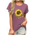thumbnail image 2 of Women's Tops Under $5 Large Summer Tunic Tops Short Sleeve Solid Color Loose Round Neck Tees Shirts, 2 of 6