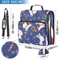 thumbnail image 3 of Haosy 3 Ring Zipper Binder with Shoulder Strap Waterproof Trapper Keeper 2 Inch D-Ring 500 Sheets Capacity, Cute Christmas Rabbit Blue, 3 of 8
