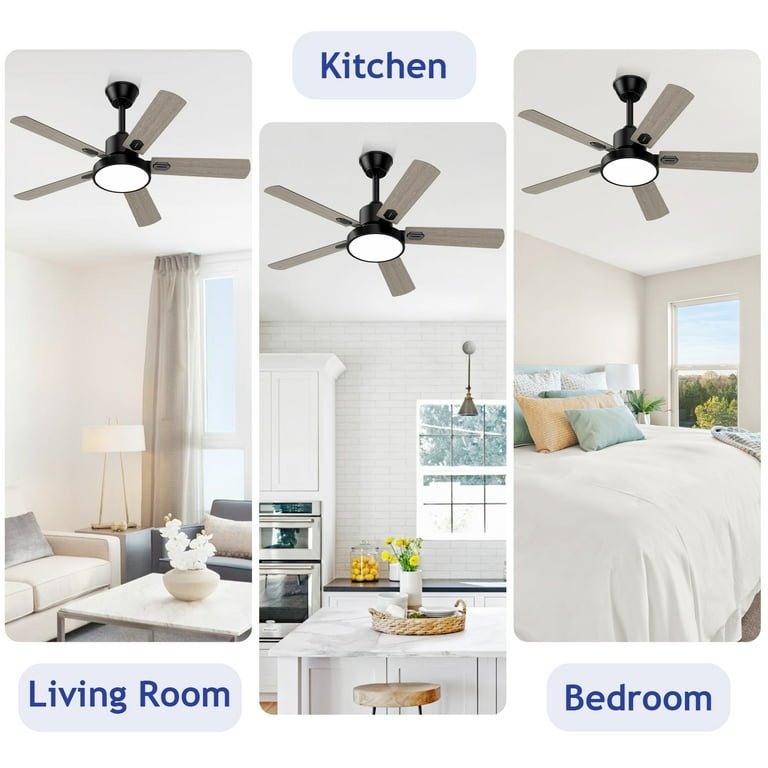 XAUJIX 52'' Ceiling Fan with Light, 6-Speed Reversible DC
