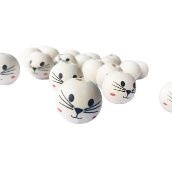 Natural Wood Beads Wooden Faced Beads Wooden Balls with Hole for DIY Decor Craft