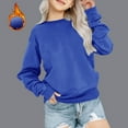 thumbnail image 2 of Mercatoo Girls Fuzzy 𝐒𝐡erpa Pullovers Cozy Fleece Lined Crewneck Warm Sweatshirt Kids Plush Casual Loose Fall Winter Tops, 2 of 9