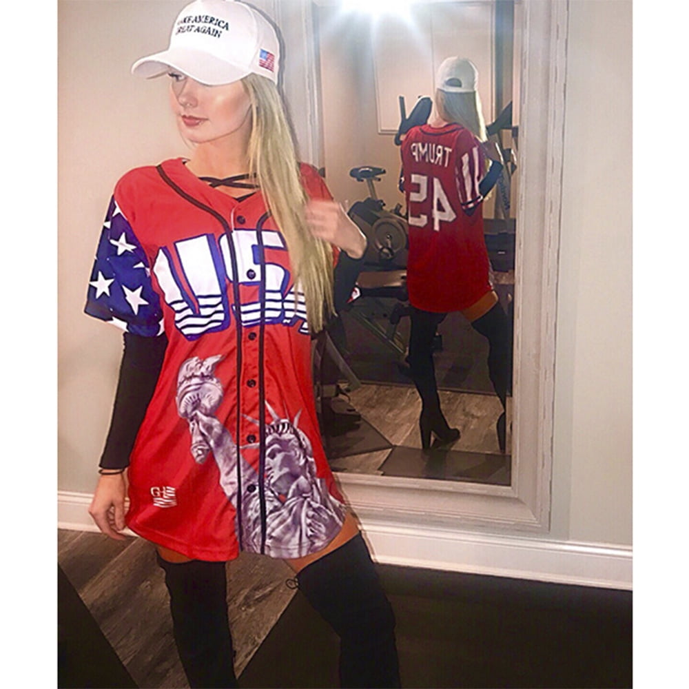 RED TRUMP #45 BASEBALL JERSEY - Walmart.com