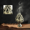 thumbnail image 4 of incense Burner Holder, House decorations for Home, 3X2.1 in Aged Metal, Statues for Home decor, Spiritual decor, Bronze Finish, 1 Pc, 4 of 6