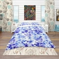 thumbnail image 2 of Designart 'Leaves and Flowers Pattern' Tropical Duvet Cover Set, 2 of 4