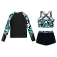 thumbnail image 3 of YONGHS Kids Girls 3 Piece Tankini Swimsuits Long Sleeve Rashguard Swimwear Set UPF 50+ Lily 10, 3 of 4