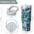 thumbnail image 4 of Camouflage 30oz Handheld Travel Tumbler with Handle – Double Wall Stainless Steel Insulated Cup, Flip Straw Lid, Leak-Proof & BPA-Free for Hot and Cold Drinks – Durable Coffee & Juice Mug White, 4 of 6