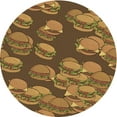 thumbnail image 1 of Ahgly Company Indoor Round Patterned Caramel Brown Area Rugs, 4' Round, 1 of 1
