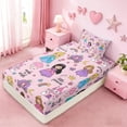 thumbnail image 4 of Erosebridal Colorful Cartoon Princess Twin Sheet Sets,Dreamy Princess Style Castle Cute Floral Bedding For Kids 3 Pieces, 4 of 6
