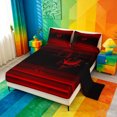 thumbnail image 2 of meiyoeat red Black Monogram Bed Sheets,Modern Letter P Full Size Sheets,4-Piece,1 Flat Sheet,1 Fitted Sheet and 2 Pillowcases, 2 of 6