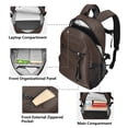 thumbnail image 5 of JIALIOU 14" Laptop Backpack Waterproof Airline Approved Stylish Casual Daypack for Travel Business College Work, Coffee Brown, 5 of 8