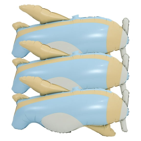 Masteelf 3pcs Small Airplane Balloon Aluminum Foil Balloons Airplane Decoration Birthday Party Decorations