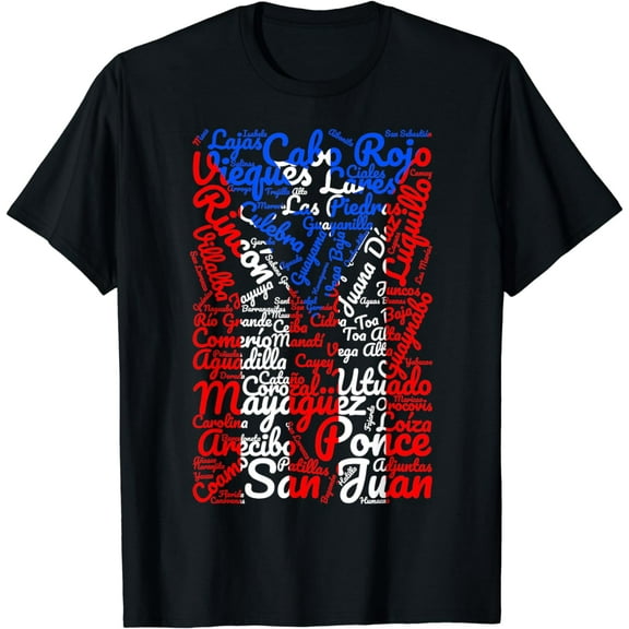 Puerto Rican Flag Shirt Towns And Cities Of Puerto Rico T-Shirt