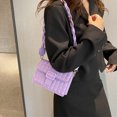 thumbnail image 3 of Bolso de cuero artificial con forma de rombo, tendencia, nueva moda, bolso de mensajero, bolso pequeño sencillo de un solo hombro, morado, 3 of 5