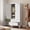 White, variant on Elegant 71'' Farmhouse Metal  Wardrobe Cabinet with Hanging Rod, 2 Barn Doors Armoire Closet with 2-Drawers for Bedroom,Home,Office,Black