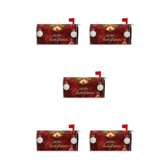 Transemion Bright And Warm Festive Decoration For Mailbox Christmas Deer Pattern Mailbox Sleeve Vivid Print Cloth Couch Cover YTYH2309046 5Set
