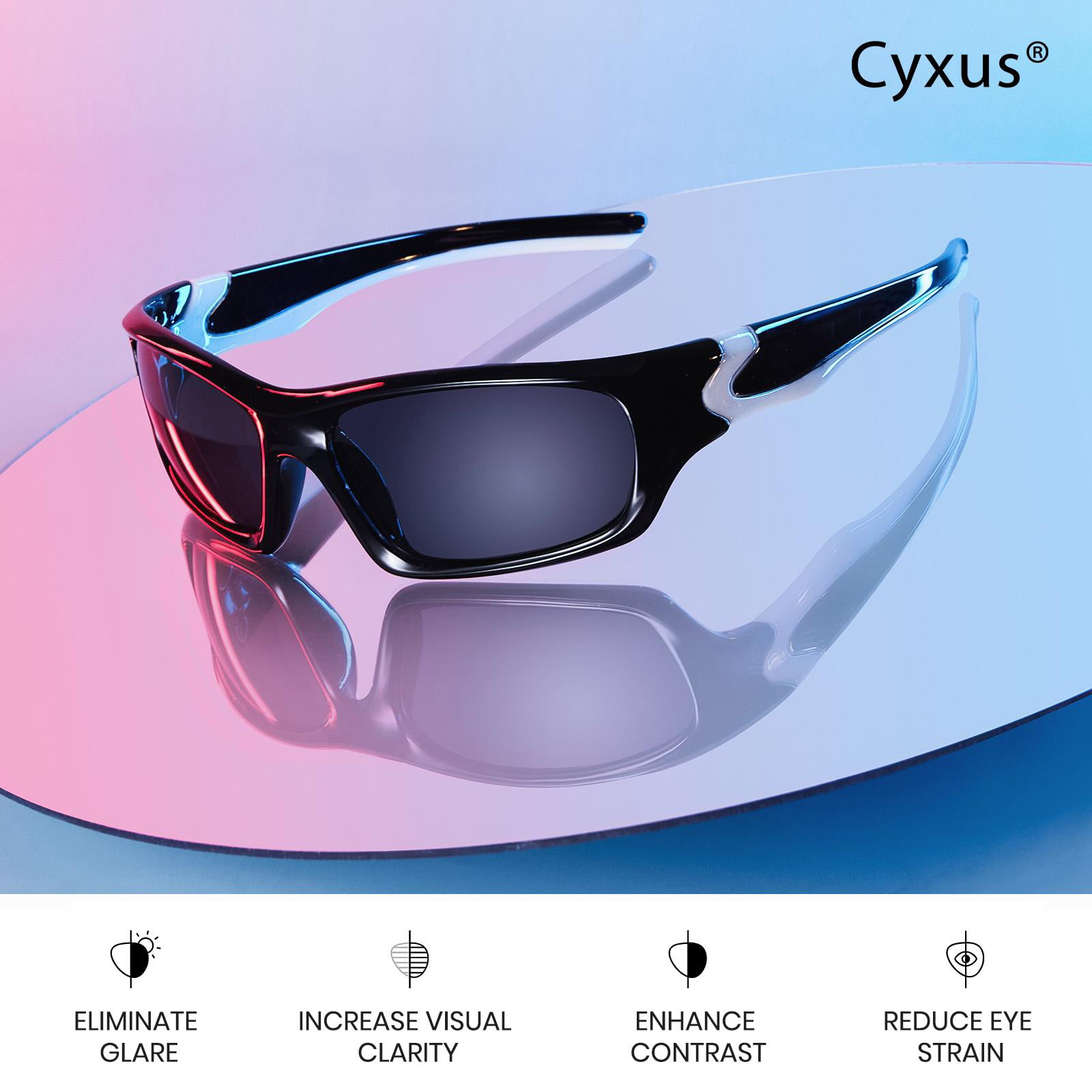 RayZor Black Sports Wrap Sunglasses Uv400 Light Enhancing Amber Lens 612 
