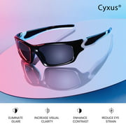 Cyxus Fashion Polarized Sunglasses UV400 Black TR90 Frame Black TAC Lenses Eyewear Outdoor Cycling Fishing