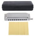 thumbnail image 2 of Ymiko 10 Hole Harmonica,Chromatic Harmonica 10 Hole 40 Tone 2‑Sided Polyphonic Playing Mouth Organ Silver,2‑Sided Harmonica, 2 of 8