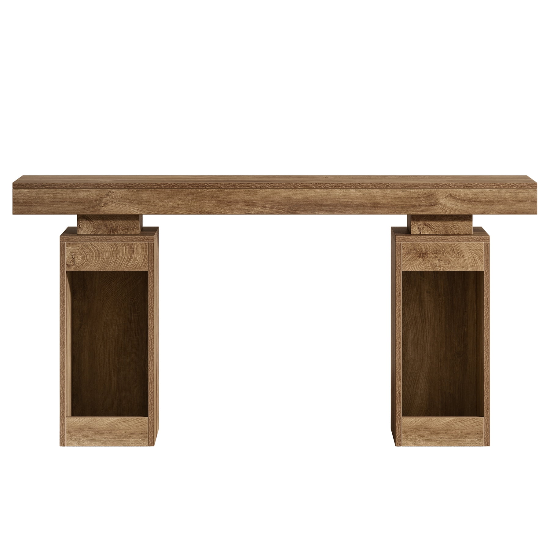 Fnova 63" Farmhouse Console Table, Long Wood Entryway Table for Foyer, Easy Assembly, Hallway Accent Furniture Behind Couch, Living Room Decor Stand