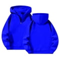 thumbnail image 5 of Resicozy Men's Quarter Zip Hoodies Zip Up Hoodie Long Sleeve Drop Shoulder Sweatshirt Casual Pullover Blue 3XL, 5 of 6