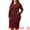 Burgundy, variant on DARING DIVA Plus Size Women Fall Sweater V Neck Knit Pullover Dress 1X Grey