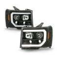 thumbnail image 2 of AKKON - Fits 2007-2013 GMC Sierra 1500 2500HD 3500HD LED [C-Tube] Projector Headlights [Black Edition] Pair Driver + Passenger, 2 of 7