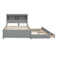 thumbnail image 6 of Full Wood Platform Bed Mattress Foundation with Trundle, Drawers and USB Plugs, Bed Frame Storage Bed w/ Wooden Slats for Boy Girl, No Box Spring Needed, Easy Assembly, 6 of 9