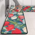 thumbnail image 2 of Kitchen Rugs Sets Of 2,Pioneer Flower Floral Print Pattern Anti Fatigue Kitchen Mat Rugs Non Slip Washable,Decorative Kitchen Floor Mats for Kitchen,Sink,Laundry,17"x47"+17"x47", 2 of 5