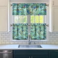 thumbnail image 3 of Kitchen Curtains 24 Inch Short - 3 Panel Set, Hawaiian Sea Turtle Ocean Design, Tropical Underwater Marine Life Print, Rod Pocket Window Curtain, Easy Wash, 3 of 6