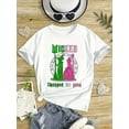 thumbnail image 1 of Girls' Soft Cotton Knit T-Shirt - Casual Round Neck with Fun "BLICKED" Graphic Print, Stretchy & Breathable for Spring/Summer Outdoor Play, 1 of 6