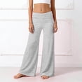 thumbnail image 6 of ADSSDQ 2026 Fold Over Yoga Pant for Girls Trendy Solid Wide Leg Loose Fit Trousers Palazzo Sports Pants 5-14 Years Light Gray 150, 6 of 8
