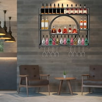 Wine Bottle Shelf, Hanging Metal Wine Rack Cabinet 39.37*5.91*31.5in Black 110.23 lbs Wall Mounted Wine Rack