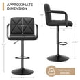 thumbnail image 5 of Hawsaiy Modern Bar Stools Set of 2, PU Leather Adjustable Swivel Bar Chairs with Armrests and Back, Hydraulic Counter Height Stools with Footrest for Kitchen Island, Dining Room, Bar, Black, 5 of 8